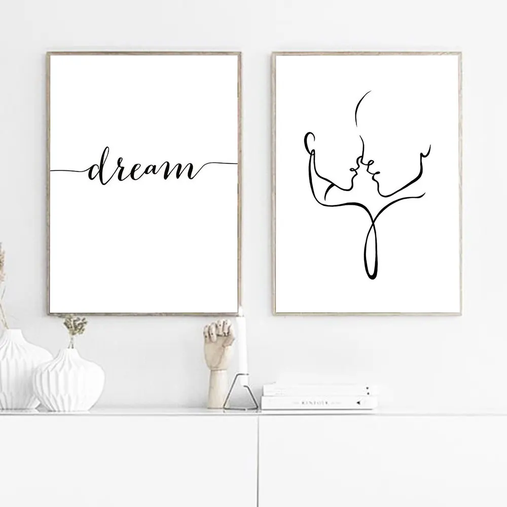 

Black White Line Canvas Painting Abstract Wall Art Print Minimalist Nordic Picture For Living Room On The Wall Home Decor