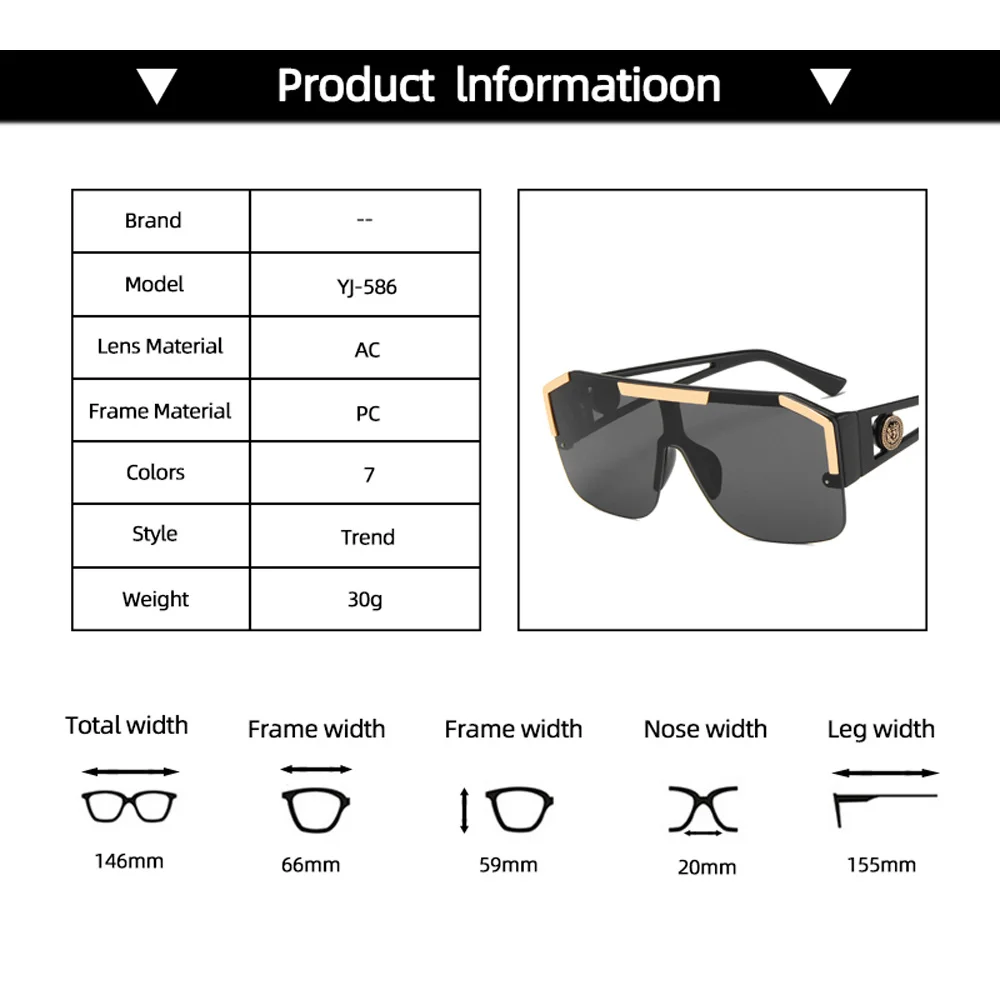 

Goggle Sonnenbrille Frauen Semi-Randlose Gradient Siamese Objektiv Sonnenbrille Im Freien Fahren Winddicht anti blue light