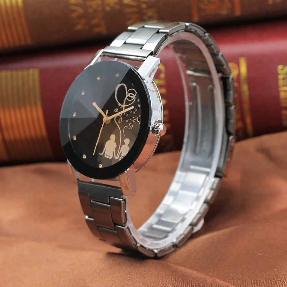 

Student Couple Stylish Spire Glass Steel Band Quartz Watch For Women Rose Gold Stainless Steel Dress Led Quartz Watch Female
