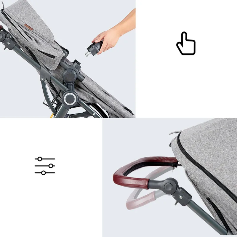 Коляску с высоким обзором можно использовать в самолете для продвижения