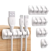 5pcs cable clips self adhesive cord organizer cable management wire holder system for home office nightstand desk accessories