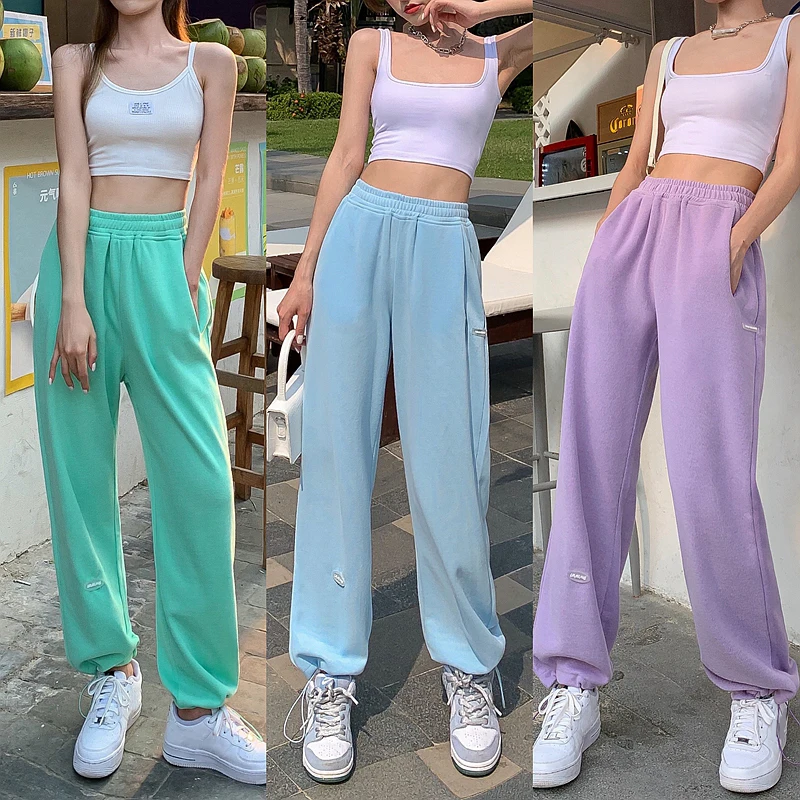 

Soft Comfort Women Pants 2021 New High Waist Casual Summer Slacks Pants Women Ice Silk Ankle-Length Long Trousers Female Slacks