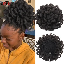 LUPU-coleta sintética Afro Puff para mujeres negras, moño de pelo, moño, moño, lazo