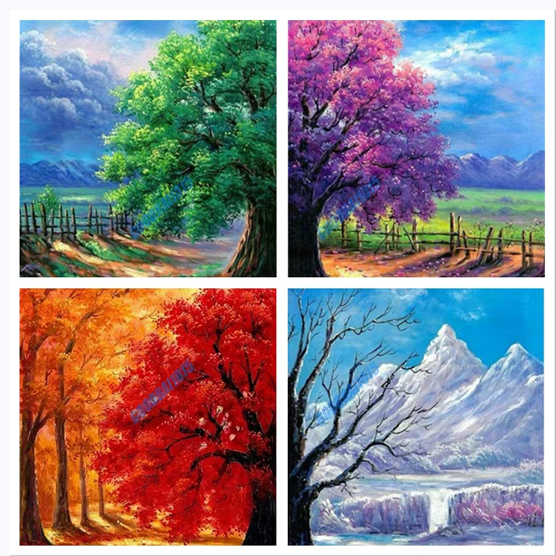 

Алмазная 5D картина «сделай сам», полная вышивка, мозаика, наборы для вышивки крестиком, домашний декор для стен, подарок на четыре сезона с д...