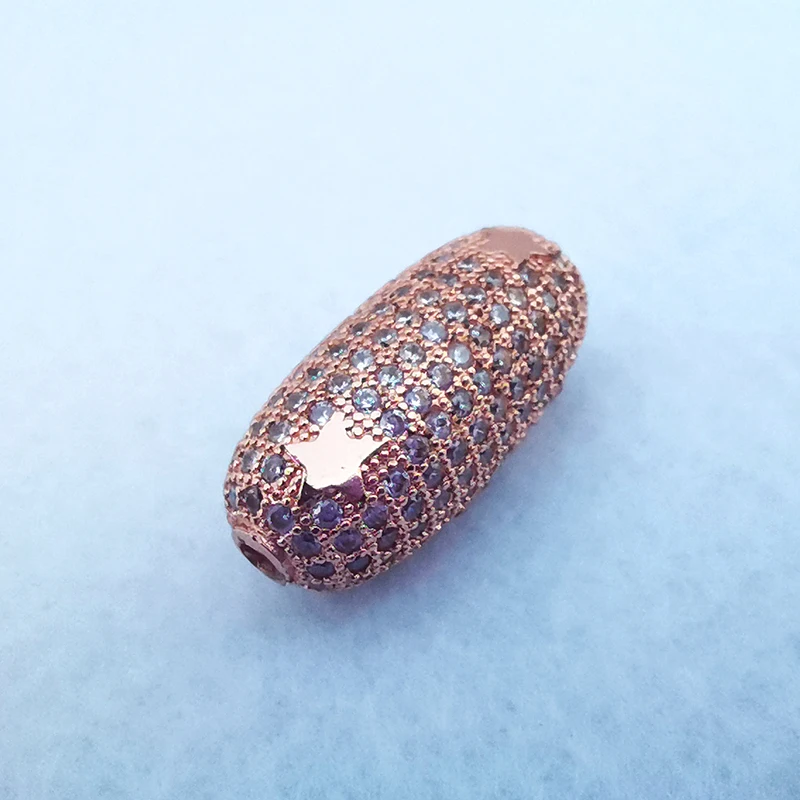 1 шт. кубический цирконий камень микро Pave Oval форма соединитель для бисера