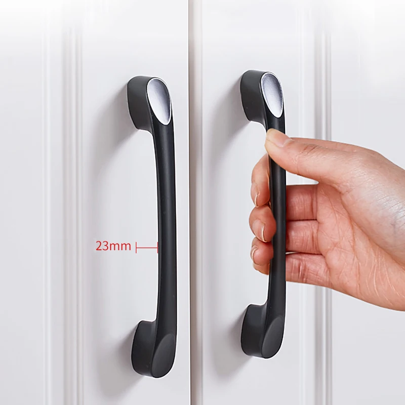 Черная Современная никелевая кухонная ручка 1 шт. для вытягивания кухонной двери