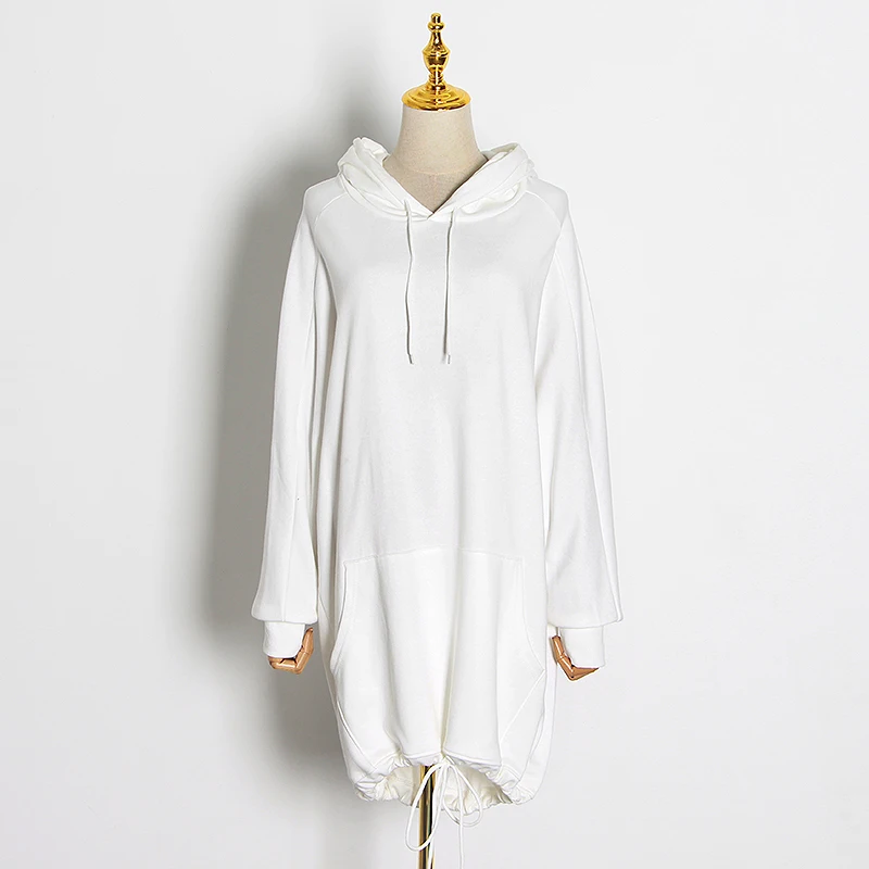 Женская толстовка CHICEVER Повседневная Свободная Толстовка большого размера с