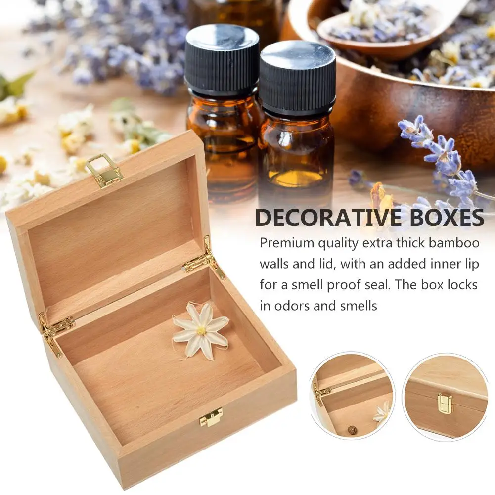 Большая деревянная коробка с откидной крышкой для хранения белая декоративные