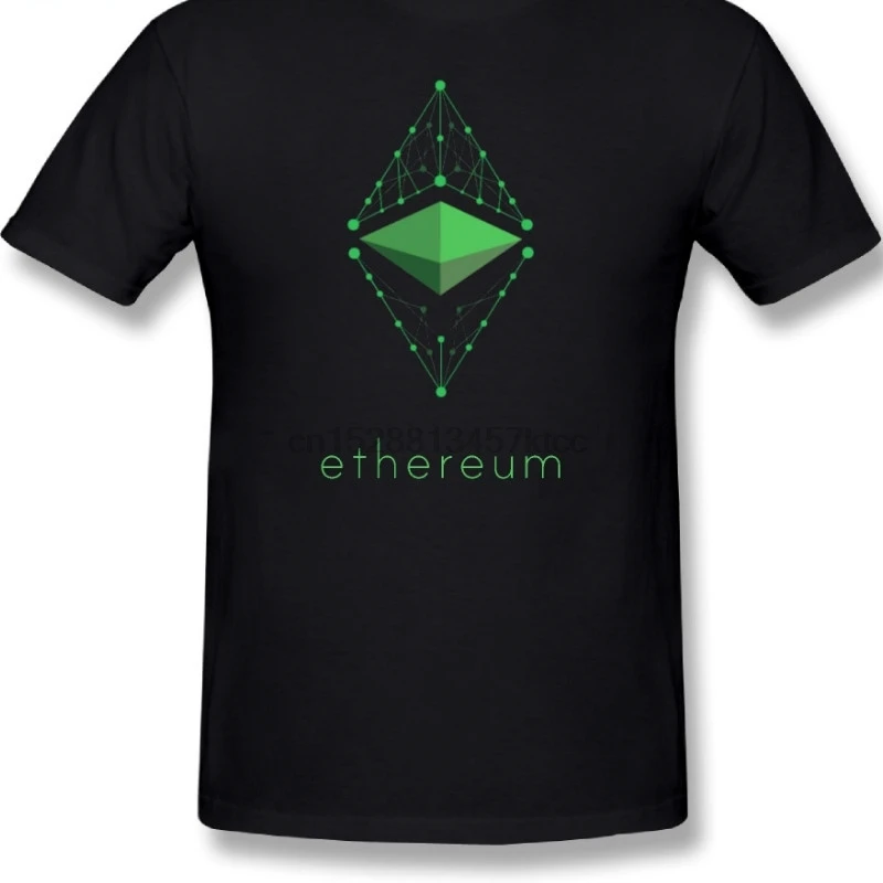 Забавные дизайнерские футболки с круглым вырезом и логотипом эфириума