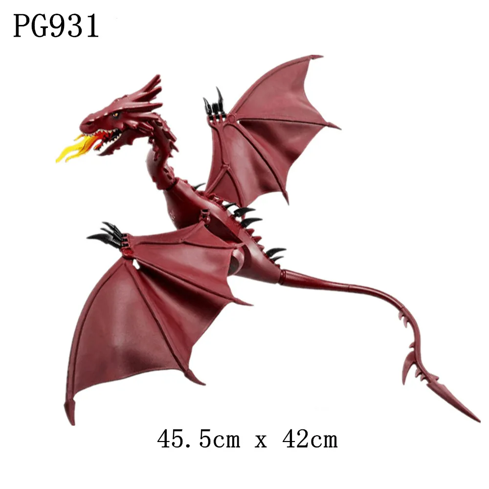

Feleph Single 45cm Smauges Lord Ring Movie Building Blocks Dragon Animal Model Bricks Set Educational Toys for Children PG931