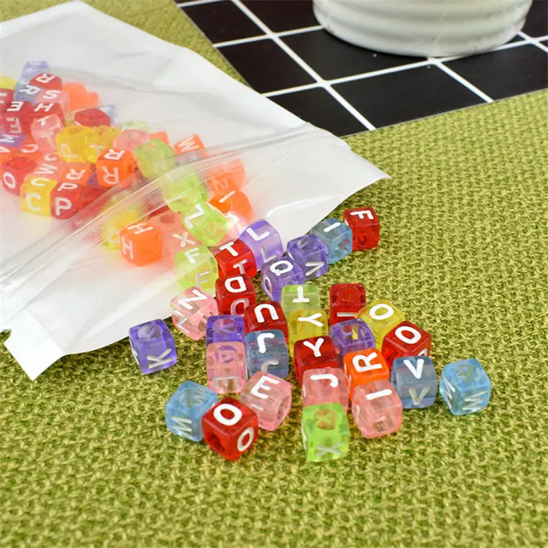 100 шт./лот прозрачный наполнитель для слайма красочные буквы квадратные