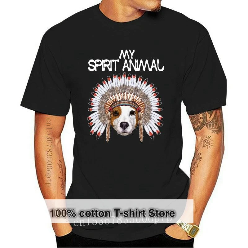 

New Funny Cute Jack Russell Dog My Spirit Animal T Shirt Summer Men Cotton Short Sleeve T-shirt Fashion Tees Tops Streetwear