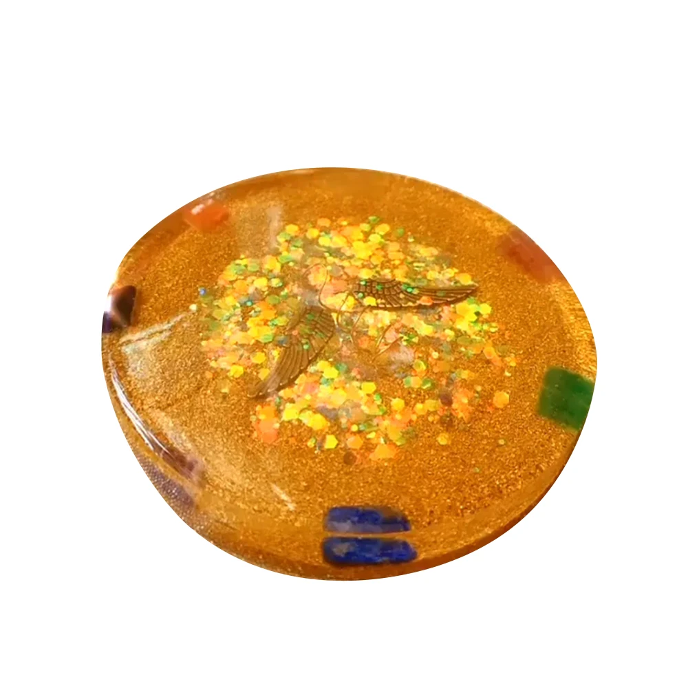 Posavasos de cristal para chakras, de color Natural Mantel Individual, campo magn&eacute;tico Anti radiaci&oacute;n, decoraci&oacute;n navide&ntilde;a para el hogar-4