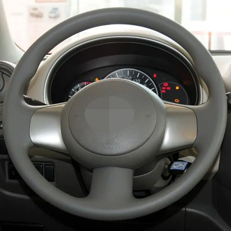 Сшитые вручную черные мягкие чехлы рулевого колеса автомобиля из искусственной