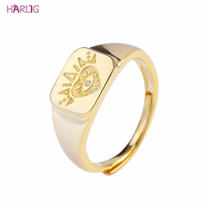 

Harlig sterling silver 925 gold color ring for women allergy free fashion jewelry free shipping