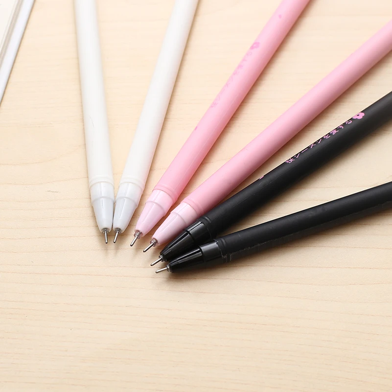 12pcs Japanese Kawaii Sakura Gel Pen Cute Flower Stationary Thing School Office Floral Stationery Girl Gift Pink White Item Pens |