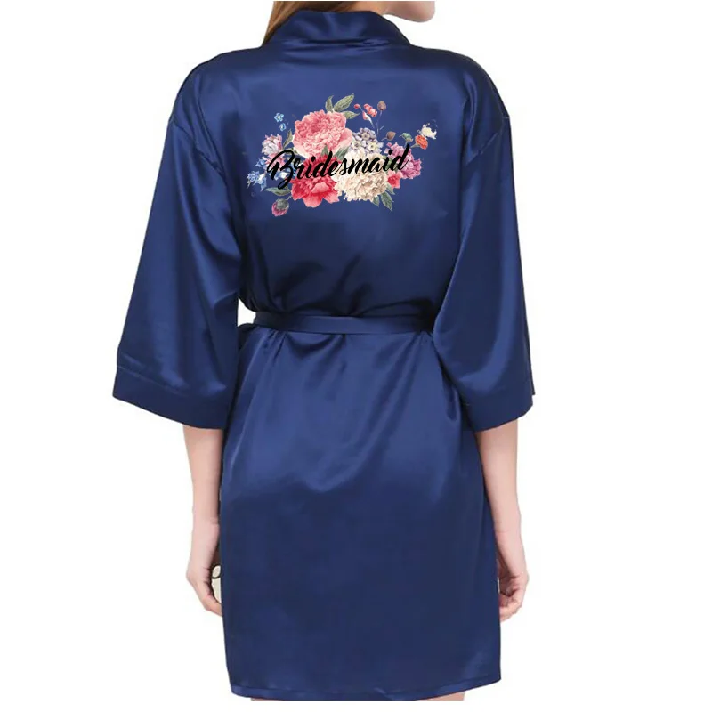 Bridesmaid Robes Wedding Robe Bride to be Team Gifts Flower Print Bridal Proposal Engagement Gift Dressing Gown | Женская одежда