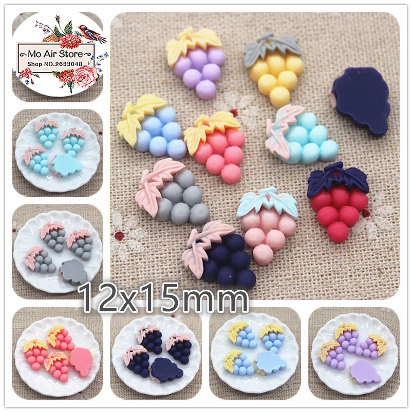

50pcs 12x15mm mix color small grape resin flatback cabochon DIY jewelry/phone/nail art decoration