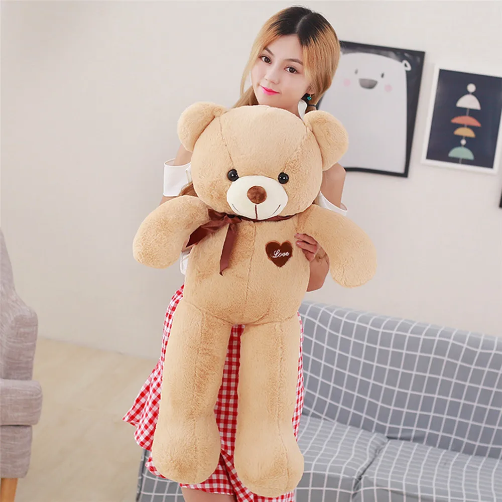 Light Brown Прямая с фабрики, удобные куклы, объятия, медведь, любовь, лента, плюшевый медведь, игрушка, большой медведь, подарок подруге на день рождения - Цвет: Light Brown