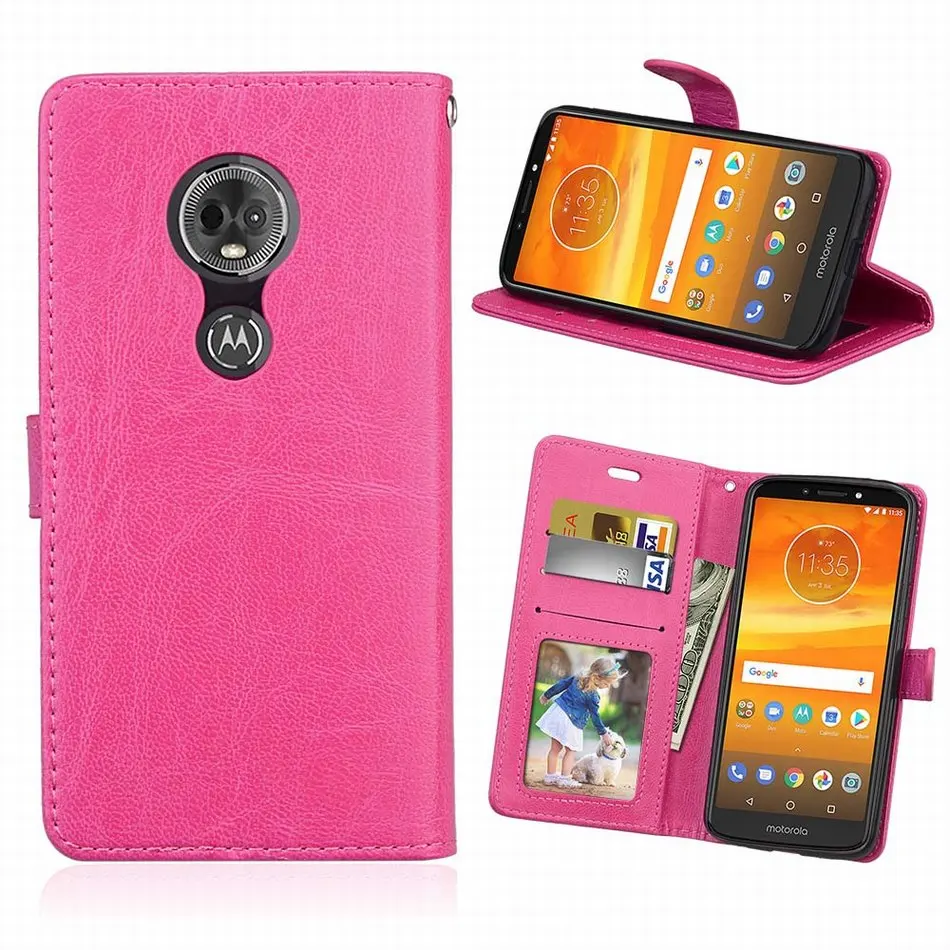 Простой чехол для телефона, Одноцветный чехол для Motorola Moto P30 Note E5 G6 Play G7 Plus One power Book, кожаный чехол с подставкой P08G