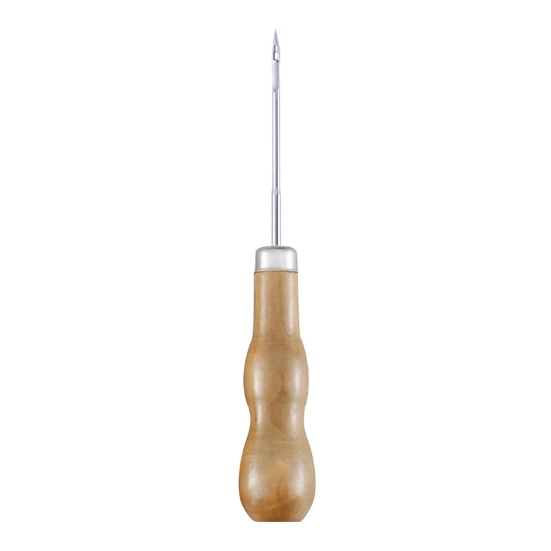 1 Pc 3 types Wooden Handle Sewing Awl Hand Stitcher Leathe Punch Tool DIY Shoe Repair Hook Leather accessories | Дом и сад