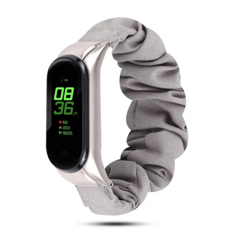 

For Miband 5 Scrunchies Elastic Strap For Xiaomi Mi band 5 4 3 Replaceable Bracelet Mi Band 4 Correa Wristband Breathable Straps