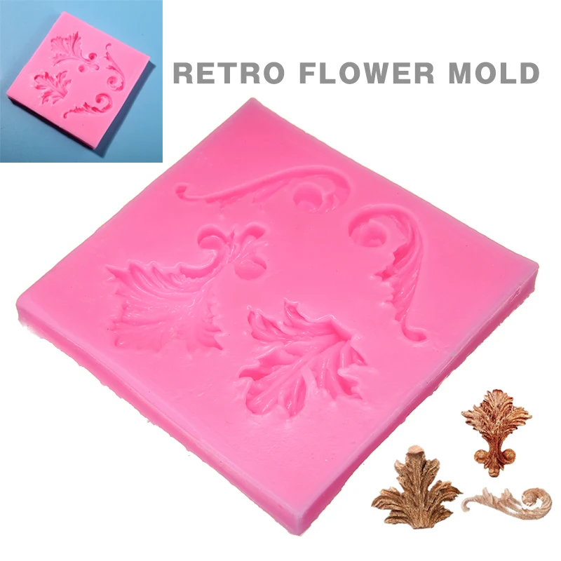

Mayitr 1pc European Retro Flower Silicone Mold Candy Cake Chocolate Candy Decora DIY Epoxy Soft Clay For Refrigerator Microwave