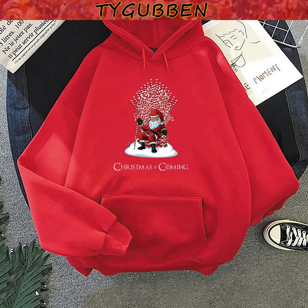 

Женский свитшот с капюшоном, с принтом Санта-Клауса