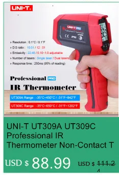 Лазерный ИК инфракрасный термометр UNI-T UT301A+ UT302A+ UT303A+ Бесконтактный измеритель температуры инфракрасный температурный пистолет с ЖК-подсветкой