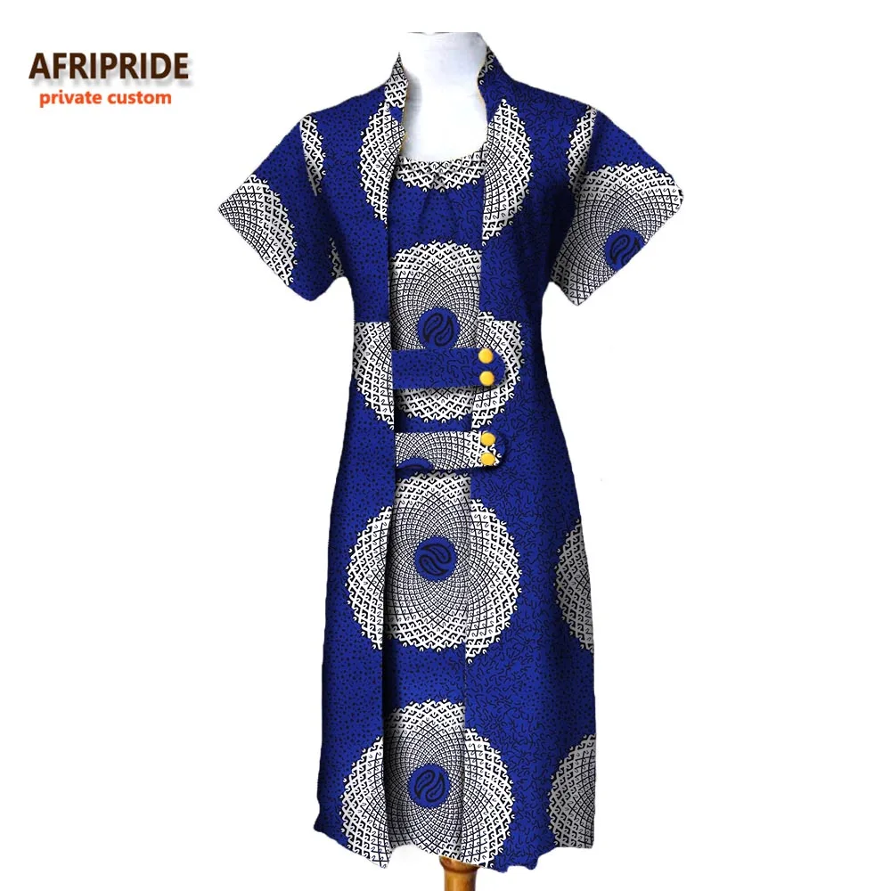 Осенний Африканский костюм из 2 предметов для женщин пальто AFRIPRIDE с коротким