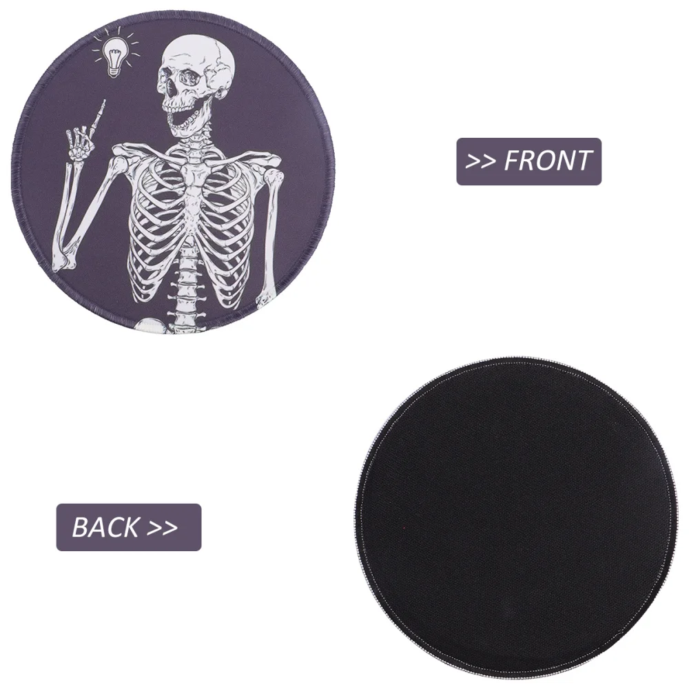 1 шт. коврик для мыши Скелет круглый прочный игровой на Хэллоуин Коврик рабочего