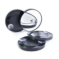 1pcs black 351015x magnifying make up shaving travel bathroom shower suction cup beauty mirror