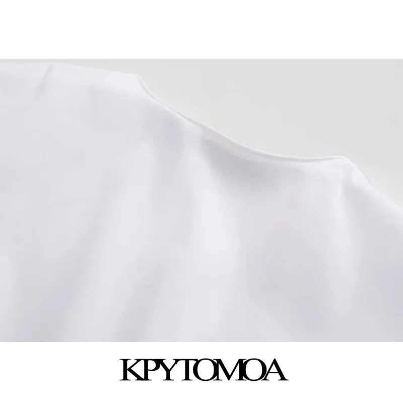 Женская плиссированная блузка KPYTOMOA винтажная укороченная с декоративными