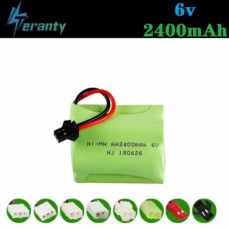 2400 мАч 6В перезаряжаемая батарея для радиоуправляемых игрушечных автомобилей