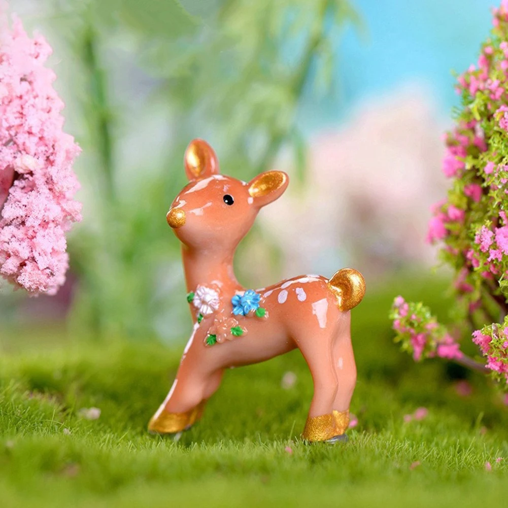 Украшение сада мох микро ландшафтное украшение олененок миниатюрное полимерное