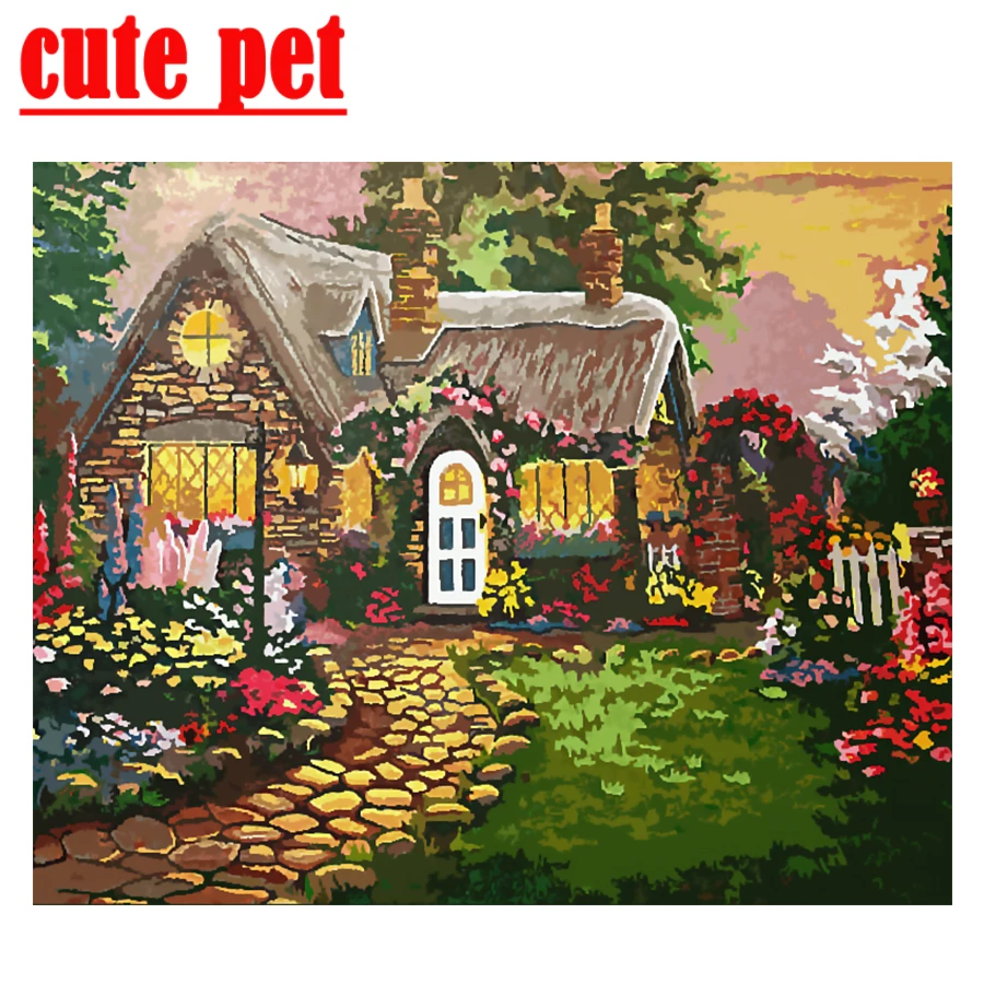 

oil painting The springtime cabin Decorative painting artwork diy 5d diamond painting square drill round diamond Mosaic embroide