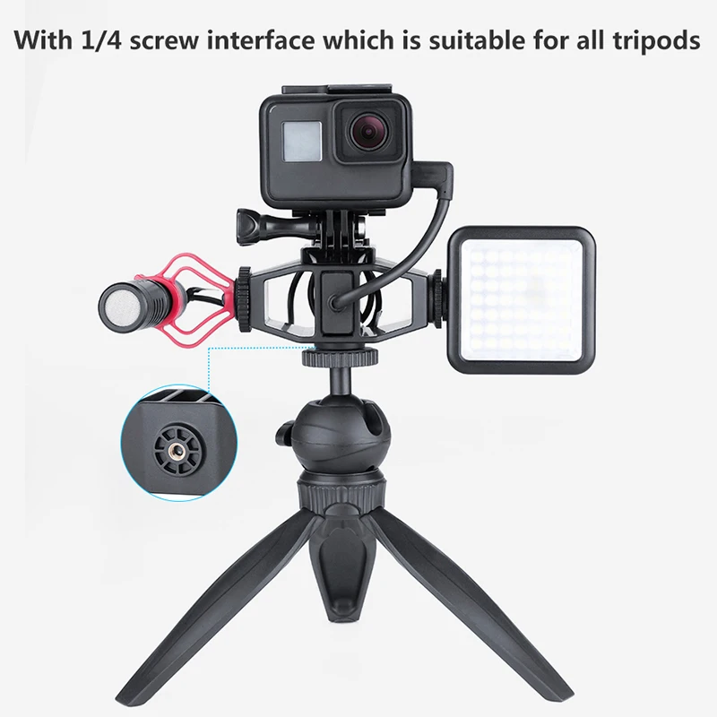 FULL-Gp-1 Gopro Vlogging Stand кронштейн 2 крепление для холодного башмака 1/4 дюйма Винт Hero 7 6 5
