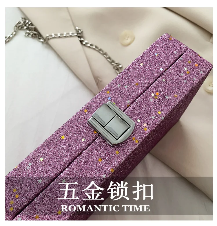 

Cross-body Female Student All-match Shoulder Bag Sequined Star Design Net Red Small Square Bag Banquet Travel with Female Bag