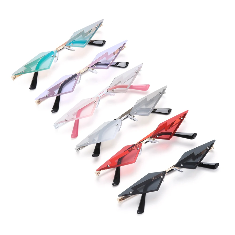 Женские солнцезащитные очки кошачий глаз без оправы в винтажном стиле с