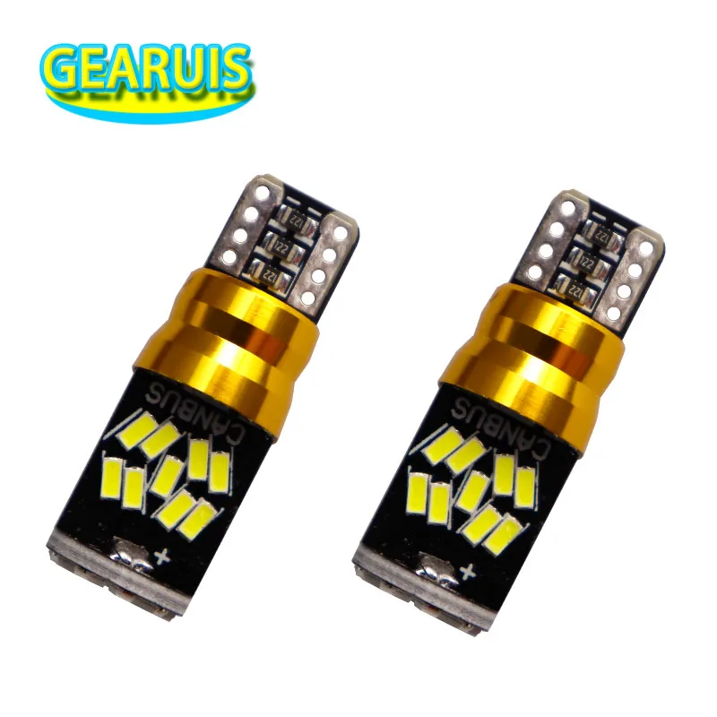 100 шт. GEARUIS T10 Canbus 27 smd 3014 светодиодный 0.3A 3.6W неполярный W5W без ошибок Автомобильный
