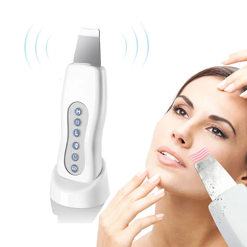 Ultrasonic Skin Scrubber Deep Facial Cleaner Ion Acne Blackhead Remover Peeling Shovel Massager Face Lift Machine | Красота и