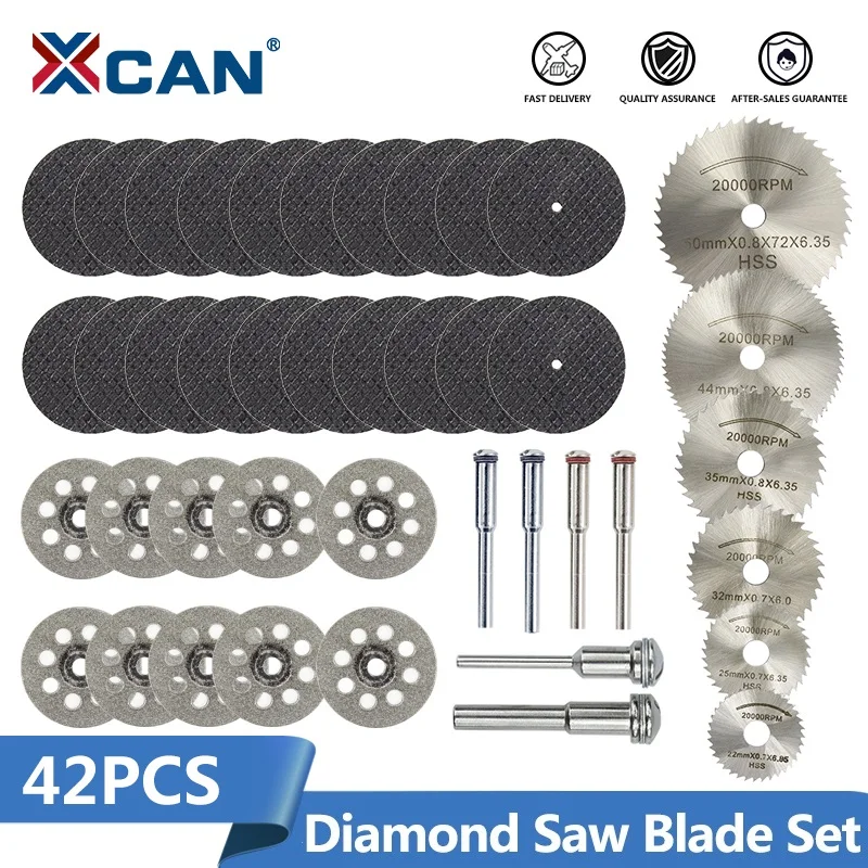

XCAN Mini Cutting Disc Kit HSS Saw Blade,Diamond Saw Blade,Resin Cut off Wheel for Dremel Rotary Tool Circular Cutting Saw Blade