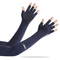 1pair long fingerless gloves knit arm warmer thumb hole stretchy gloves sleeves running cycling protection gear