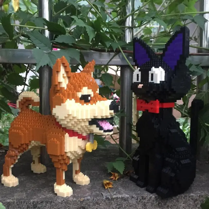 Небольшие блоки милые Косплей Shiba Лисья Секретная служба (Inu модель Пластик