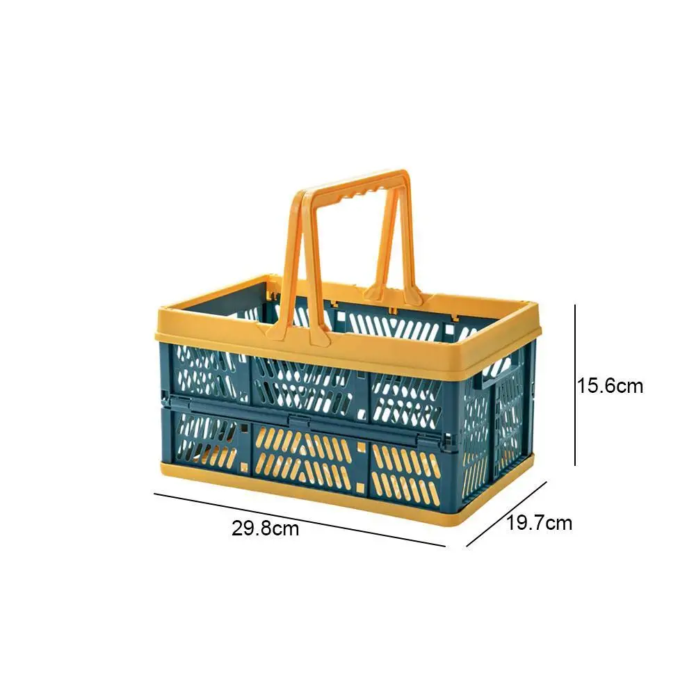 

Folding Storage Basket Portable Storage Crate Plastic Fruit Storage Basket Basket Shopping Large Vegetable Capacity Basket Z2X2