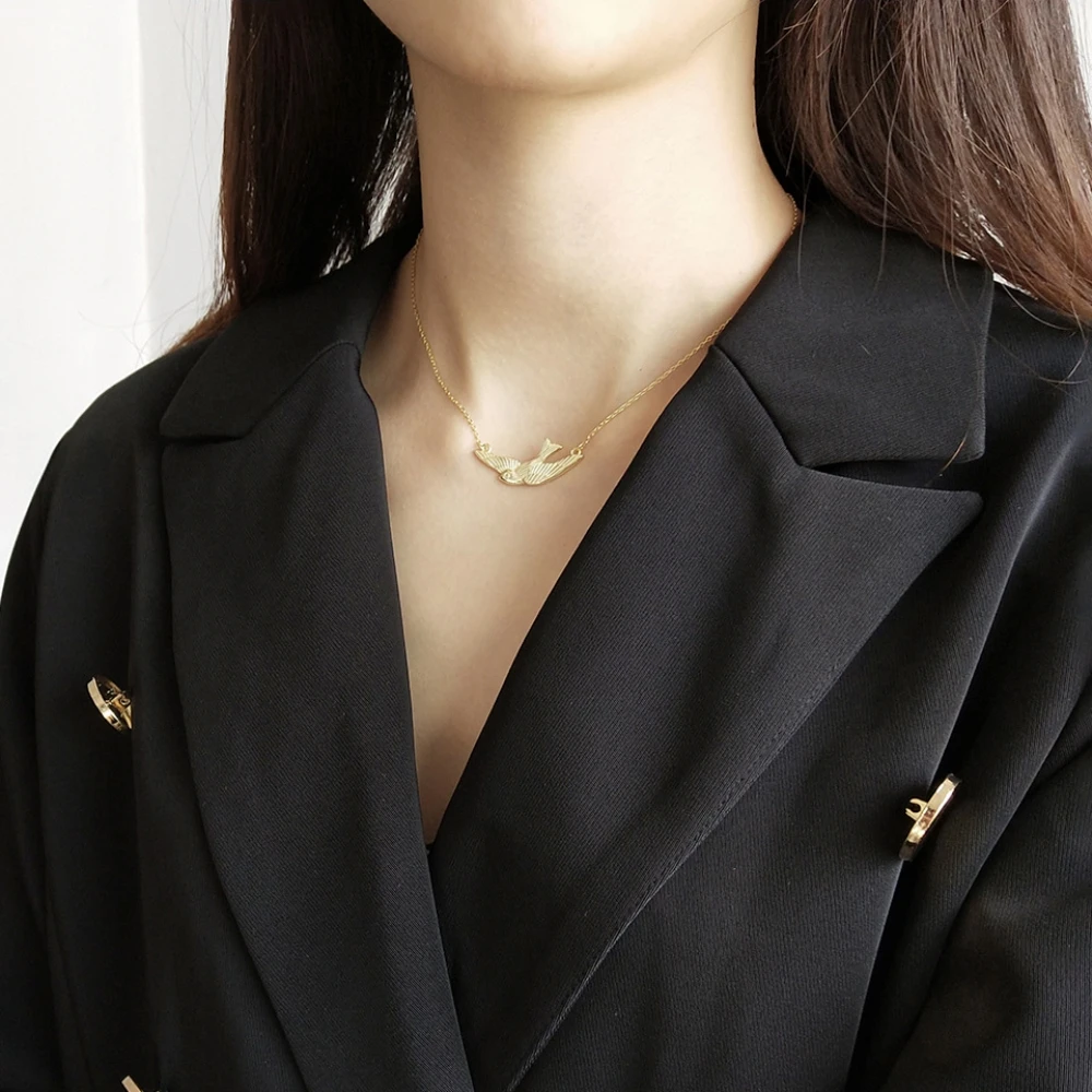 Ожерелье женское из серебра 925 пробы с птицами|Ожерелья| |