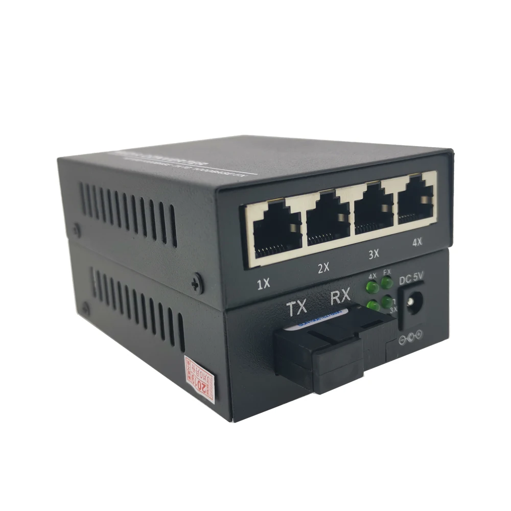 1G4E Бесплатная доставка 1 пара 20 км гигабитный 4 порта волоконно-оптический ethernet