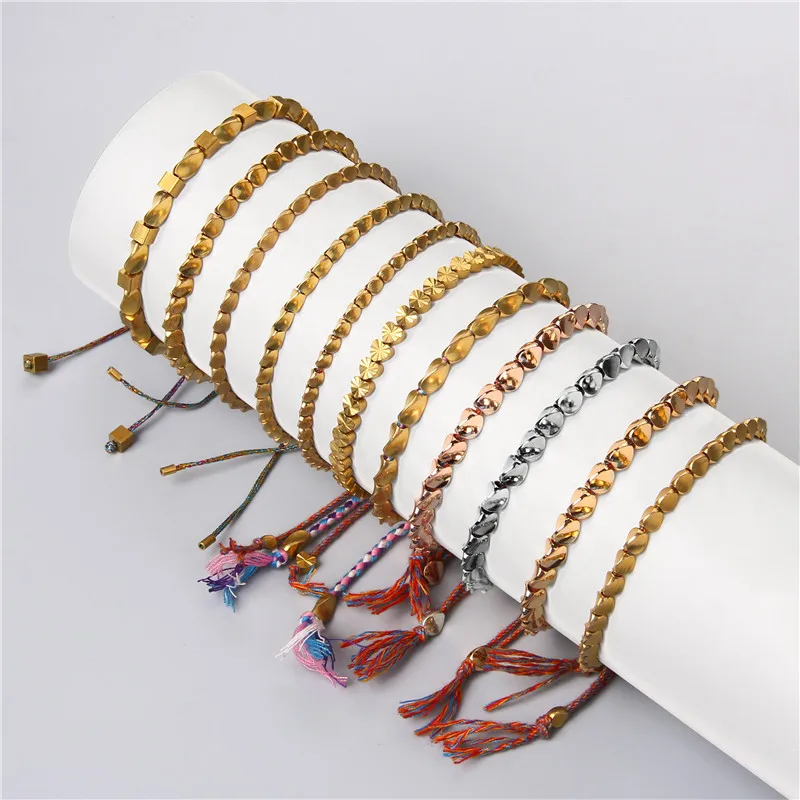 

Handmade Tibetan Copper Bracelets For Men Women Buddhist Gold Color Adjustable Rope Chain Braid Bracelet Dropshiping Wholesale