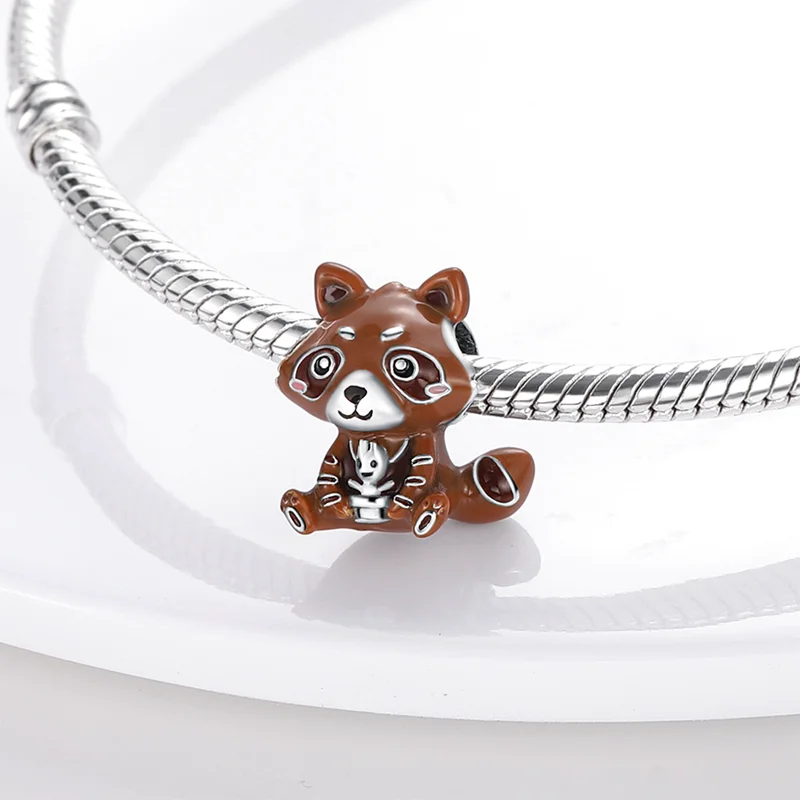 

Fits Original Pandora Bracelet Necklace 925 Sterling Silver Rocket Raccoon Charms Beads 925 Silver Beads Women DIY Fine Jewelry