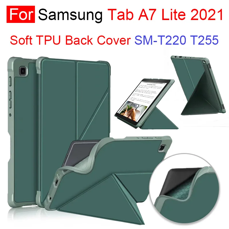Мягкая задняя крышка из ТПУ для Samsung Galaxy Tab A7 Lite 2021 8 7 дюйма SM T220 T225 тонкий складной